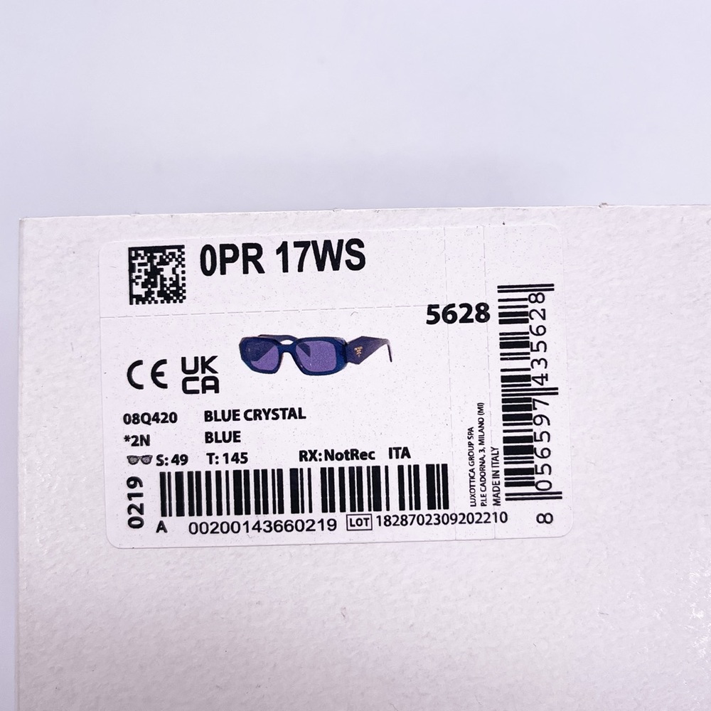 NEW PRADA UNISEX SUNGLASSES PR17WS BLUE EYEWEAR PRADA SPR 17W 08Q420 - Picture 10 of 10